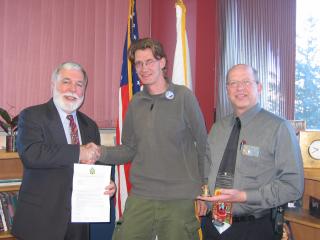 Rapid City: Buergermeister Jim Shaw, ich und Dan Ladenburger